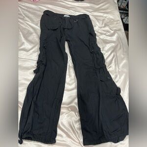 Black Cargo Pants with Utility Pockets